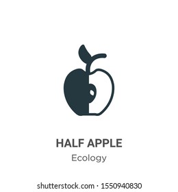 Half apple vector icon on white background. Flat vector half apple icon symbol sign from modern ecology collection for mobile concept and web apps design.