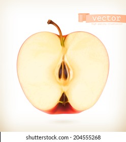 Half apple, vector illustration