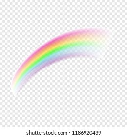 half arc of a naturalistic rainbow on a vector transparent background