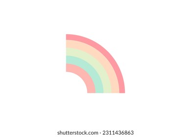 half arch rainbow pastel baby wall art illustration
