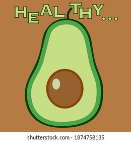 Half an avocado with a bone healthy food