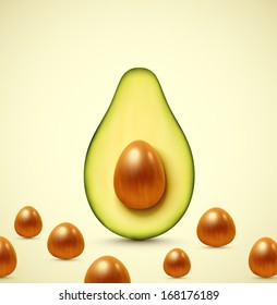 Medio aguacate, eps 10