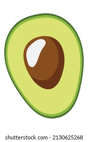 half avocado fruit on white background