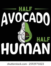 Half Avocado Half Human, Graphic Design.