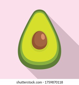 Icono de medio aguacate. Ilustración plana del icono del vector medio agudo para el diseño web