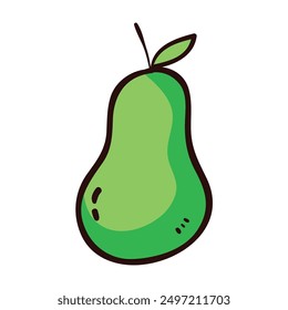 Icono de medio aguacate Ilustración plana de medio aguacate aislado en blanco.