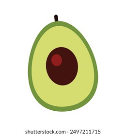 Half avocado icon Flat illustration of Half avocado isolated on white.