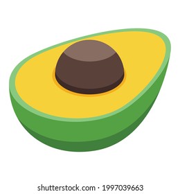 Half avocado icon. Isometric of Half avocado vector icon for web design isolated on white background