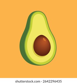 Medio aguacate ilustración con un Arte vectorial de semillas
