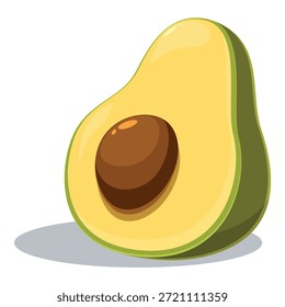 Medio aguacate mostrando su semilla, creando una Imagen vibrante y saludable