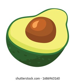 Half avocado vector icon.Cartoon vector icon isolated on white background half avocado.