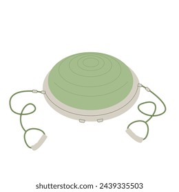 Half ball balance platform isolated on white background. Vector flat illustration.