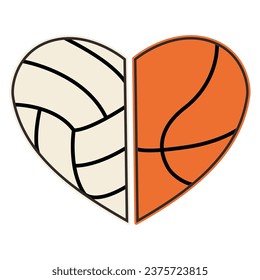 Half Ball Basket and Volleyball V96 Patch Streetwear, Urban, Luxury, Modern Design Patch Commercial Use