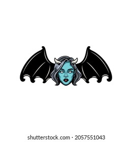 Half Bat Mascot Design Vetor