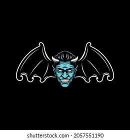 Half Bat Mascot Design Vetor