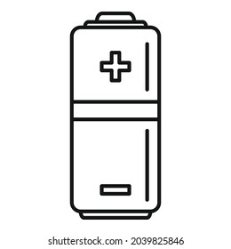 Half battery icon outline vector. Charge level. Power cell