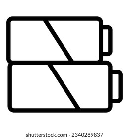 Medio vector de contorno de icono de batería. Poder lleno. Energía eléctrica