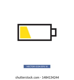 Half battery icon vector illustration logo design