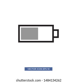 Half battery icon vector illustration logo design