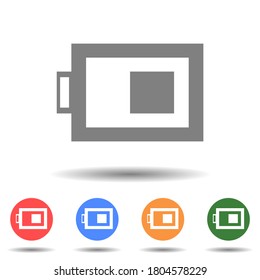 Logotipo vectorial de icono de media batería aislado en el fondo