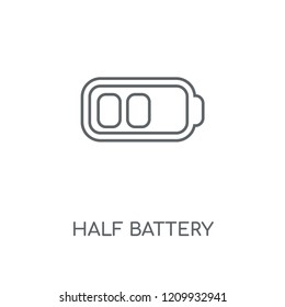 Half Battery linear icon. Half Battery concept stroke symbol design. Thin graphic elements vector illustration, outline pattern on a white background, eps 10.