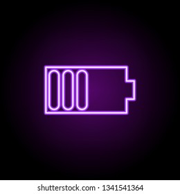 half battery sign icon. Elements of Web in neon style icons. Simple icon for websites, web design, mobile app, info graphics