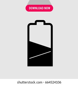 Half of battery sign vector icon, Half energy of battery symbol. Simple, modern flat vector illustration for mobile app, website or desktop app 