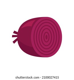 Half beet icon. Flat illustration of half beet vector icon isolated on white background