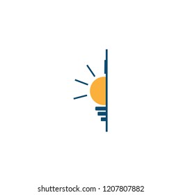 half blub flat and minimal icon