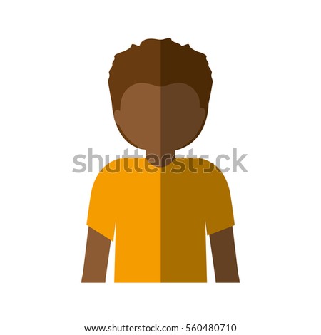 half body afro man with short hair and middle shadow