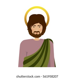 half body colorful figure human of saint joseph