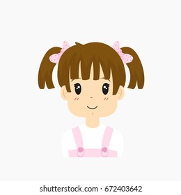 half body daughter vector illustration