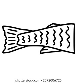 half body fish hand drawn outline illustration