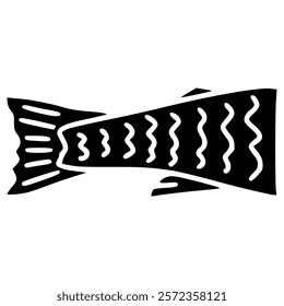 half body fish hand drawn glyph illustration