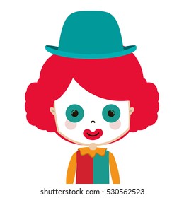 half body funny small clown with hat