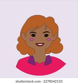 Half body girl avatar vector art work. This is an editable vector eps file.