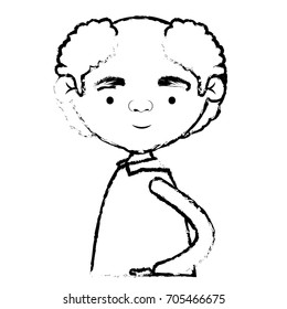 half body grandfather in clothess in blurred silhouette vector illustration