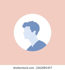 Half body man colorful portrait. Avatars for social networks. Vector illustration in flat style.