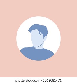 Half body man colorful portrait. Avatars for social networks. Vector illustration in flat style.