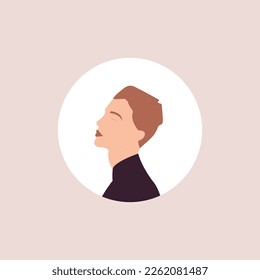 Half body man colorful portrait. Avatars for social networks. Vector illustration in flat style.