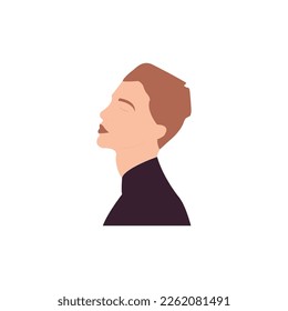 Half body man colorful portrait. Avatars for social networks. Vector illustration in flat style.