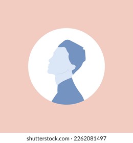 Half body man colorful portrait. Avatars for social networks. Vector illustration in flat style.