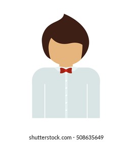 half body man with formal suit and bowtie