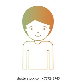 half body man with short hair in degraded green to red color silhouette