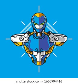Halbkörperbild-Illustration mit geometrischem Hintergrund, T-Shirt, Poster, Flyer, Vektorillustration-Vorlage