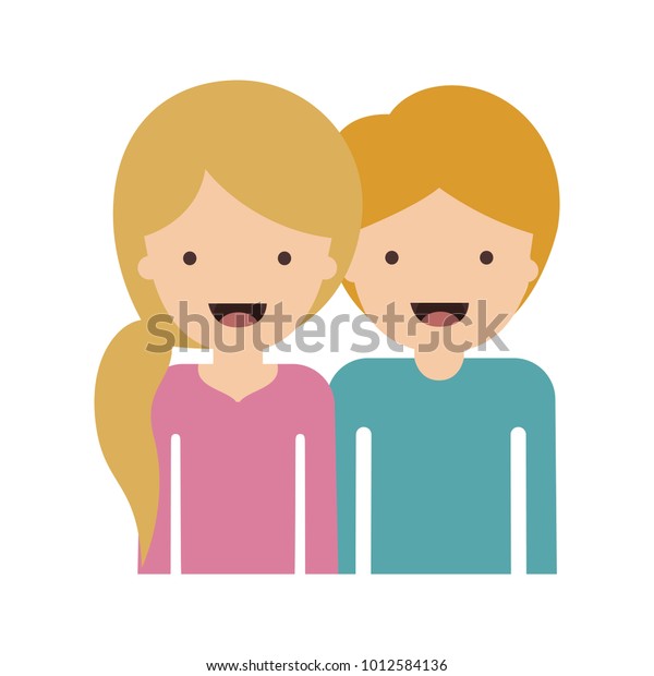 Half Body People Woman Pigtail Hairstyle Stock Vector Royalty