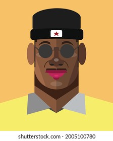 Half Body Photo with flat design style