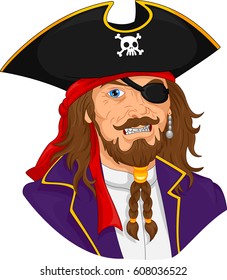 half body pirate mascot