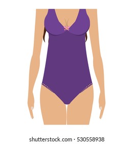 half body purple set bikini one piece