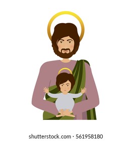 half body saint joseph with baby jesus